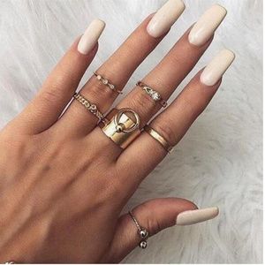 Vintage Bohemian Style Knuckle Rings Set